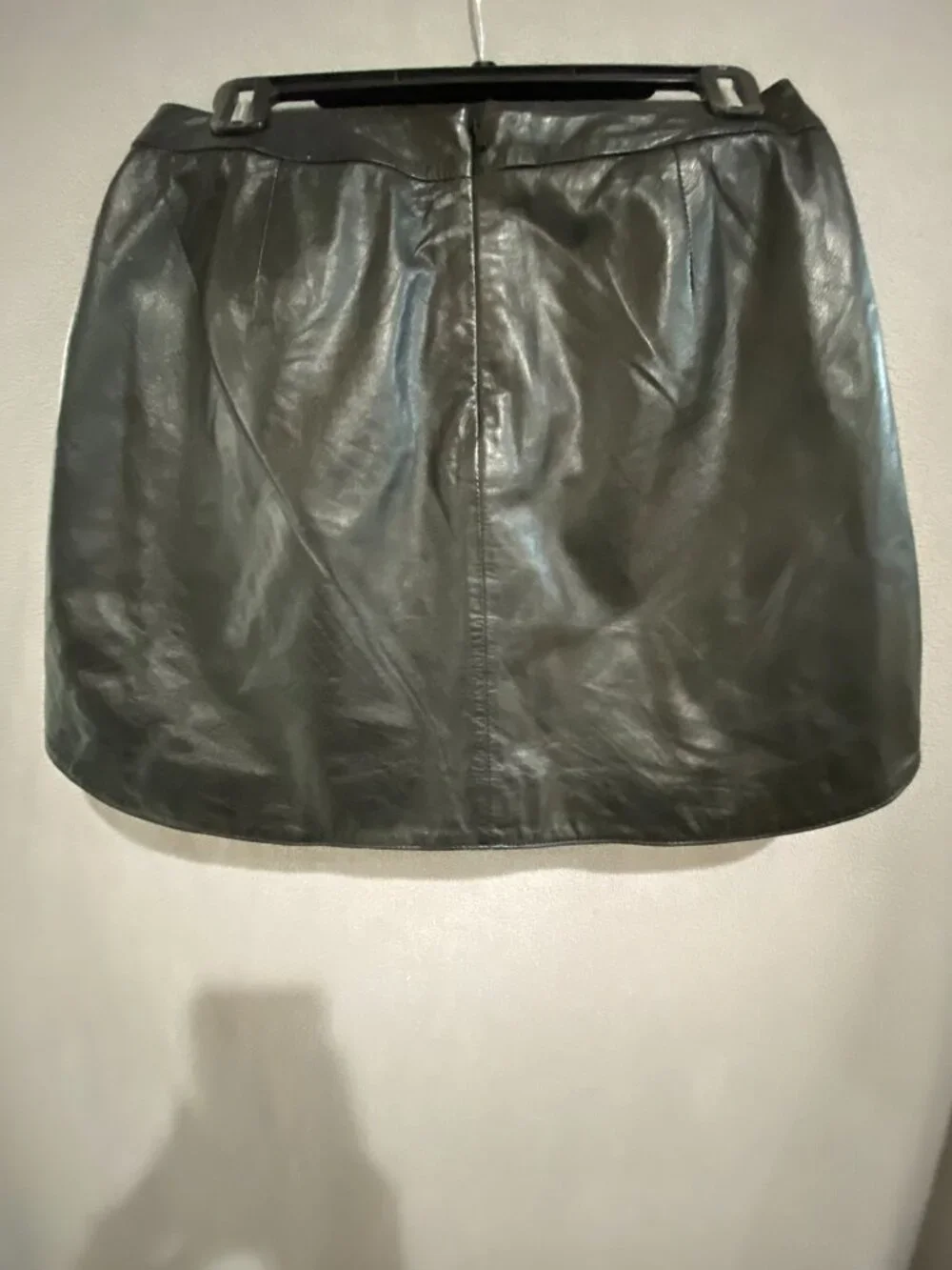 BB Dakota 100% Leather Black Mini Skirt Size 2 Genuine Leather Zip Back